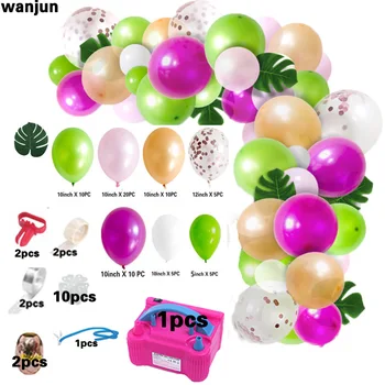 Ballon Guirlande-Arch Kit med Elektrisk luftpumpe Pink Hvid Guld Balloner, baby shower, Bryllup, Fødselsdag Part Indretning af forbrugsstoffer