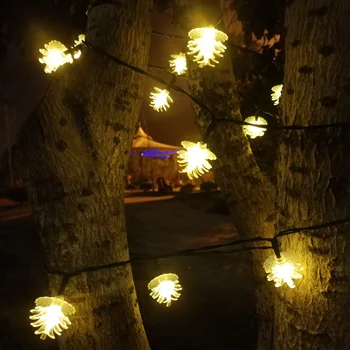 5M LED Kogler Sol Lys String Fairy Jul Belysning Udendørs Vandtæt Garland Have Xmas Party Bryllup Dekoration
