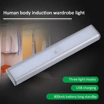 20 LED Under-Kabinet Lys Motion Sensor Lampe Belysning Til Garderobe Skab Skab Køkken USB-Opladning, Nat Lys