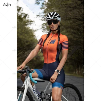 Par Sports Udendørs Cykling i Et stykke Kvinders Skinsuit Jersey Shorts Professionel Triathlon Sports Tights Cykling Og løb