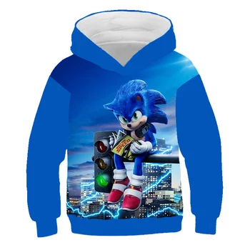 Sonic the hedgehog 3D-Hættetrøje Coat børn Sweatshirts 3D-Hættetrøjer Pullovere Overtøj Hoodie drenge piger Træningsdragter Streetwear