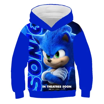 Sonic the hedgehog 3D-Hættetrøje Coat børn Sweatshirts 3D-Hættetrøjer Pullovere Overtøj Hoodie drenge piger Træningsdragter Streetwear
