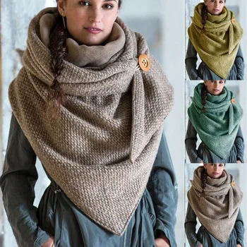 Designer Tørklæde Kvinder Luksus 2020 Retro Kvindelige Solid-Knappen Multi-Purpose Sjal Tørklæde bufanda foulard echarpe femme hiver #98