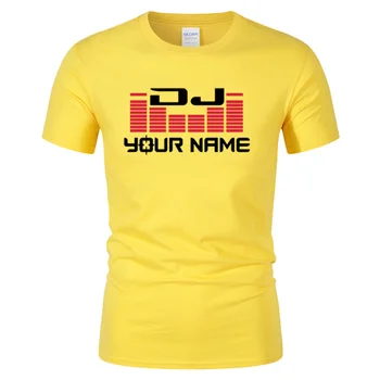 DJ Dit Navn Mænds Custom print T-Shirt Camiseta Hombre Hip Hop Mode Bomuld til mænd Casual kortærmet T-shirt Plus Størrelse