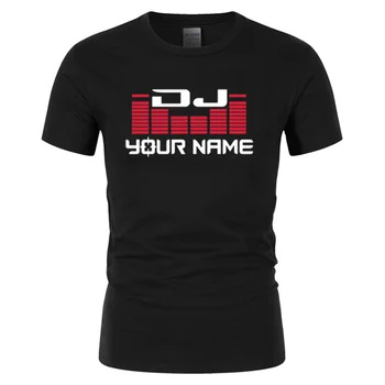 DJ Dit Navn Mænds Custom print T-Shirt Camiseta Hombre Hip Hop Mode Bomuld til mænd Casual kortærmet T-shirt Plus Størrelse