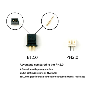 Eachine ET2.0 PLug 1-2S LiPo Power Kabel til US65 DE65 PRO FPV Racing Drone