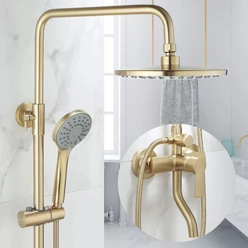 Guld børste brusesæt badeværelse væg guld børste brus luksus badeværelse børste guld væggen brus badekar med varmt & koldt
