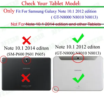 GT-N8000 N8010 roating stå case cover - avanceret pu læder cover til Samsung Galaxy Note N8000 N8010 tablet, cover stand sag