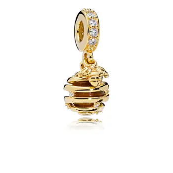 925 Sterling Sølv Charm Perler Snefnug Fløj Crown Eiffeltårnet Guld Bee-Perle-For Kvinder Diy Pandora Charm-Armbånd, Halskæde