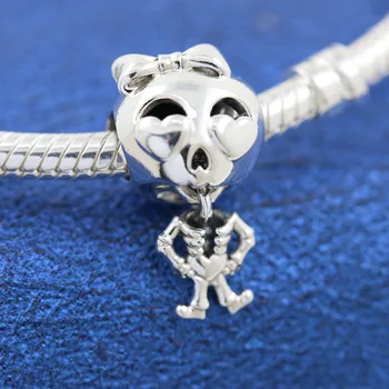 2020 Nye Efteråret Charme 925 Sterling sølv Skelet Pige Charms Perler Passer Oprindelige DIY Armbånd til Kvinder Fine Smykker