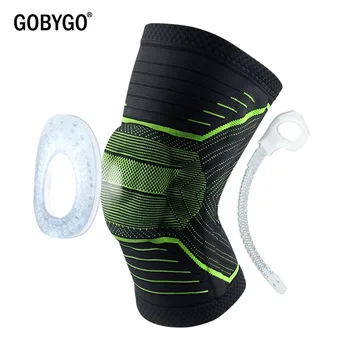 GOBYGO 1STK Elastisk Trænings-og Kører benbeskyttere Støtte Beskytte Gym Sport Sikkerheds-Seler Knæpude Silicium Polstret Kompression Knæ