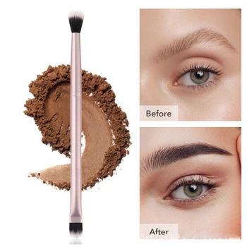 Makeup Pensler Flad Top Foundation Brush Reparation Flydende Creme Powder Brush Kontur Makeup Børste Med Dobbelt-ended Eyeshadow Brush