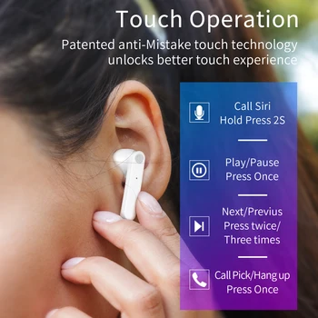 TWS hovedtelefoner Trådløse Hovedtelefoner HiFi Musik i Stereo Bluetooth headset 3500mAh Øretelefoner med Mikrofon pk tws i12 i900 for Xiaomi Huawei