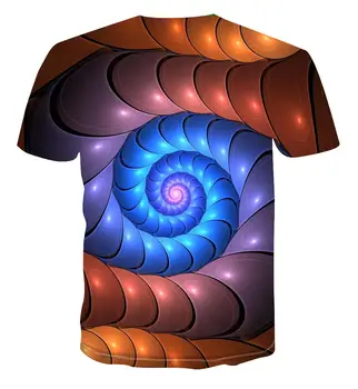 2020 alsidig 3D mænds åndbar behagelig t-shirt 3D geometri sommeren korte ærmer rund hals daglige afslappet T-shirt s-6xl