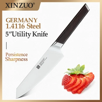 XINZUO 5 tommer Kniv med Højt Kulstofindhold Tyskland 1.4116 Køkken Knive med Ebony Håndtere Nye Frugt Peeling Kniv Køkken Tackle