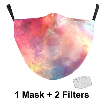 Mode Maske Multi Farve Kunst Nationale Flag Trykt Halve Ansigt Maske Vaskbar Resuable Aktiveret Carbon Mask med 2stk PM2.5 Mask