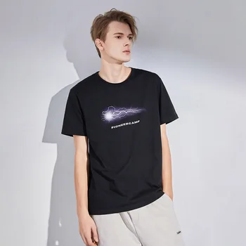 Pioneer Camp 2020 Streetwear Sommer T-Shirt Mænd Lyn Trykt i Bomuld Fashion Sort t-shirts til mænd ADT0223003L