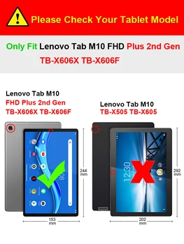 Tilfældet for Lenovo Fanen M10 Plus, TB-X606X TB-X606F,10.3 Folde Dækning for Lenovo M10 FHD 2nd Gen Slim Læder 10.3 Tommer tilfælde 2020