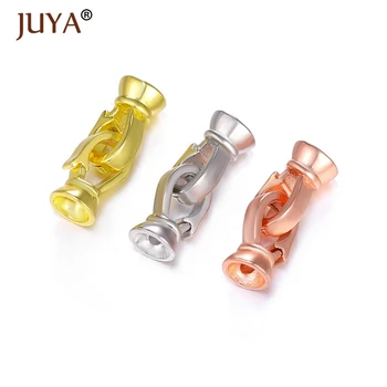 JUYA 4stk Engros Guld Farve af Høj Kvalitet, Kobber, Metal Clips Til Perler DIY Smykker at Gøre Tilbehør 24mm*7mm