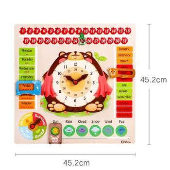 Børn, Træ-Kalender Ur Puslespil Legetøj Tangram Kognitive Digital Ur Digital Træ Ur Puslespil Legetøj Uddannelse Forældre-Barn-Toy