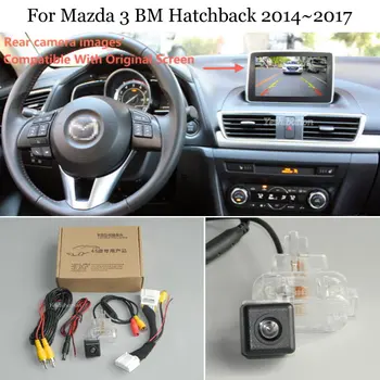 Yeshibation For Mazda 3 Mazda3 BM Hatchback~2017 Car Rear View Omvendt Kamera Sæt Kompatible RCA & Original Skærm