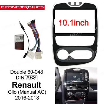 1DIn 2Din Bil DVD-Frame Plug Lyd Montering Adapter Dash Trim Kits Facia Panel 10.1 tommer For Renault Clio Manuel 2016-18 Radio