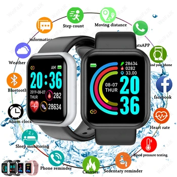 2021 Smartwatch Mænd Kvinder Bluetooth Smart Ur Blodtryk pulsmåler Til iPhone og Android-Sport Fitness Armbånd