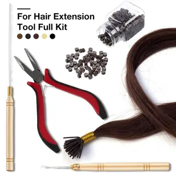 Micro Hair Extension Ringe Perler Hair Extension Tang Til Fusion Kapsel Hår Keratin Glue Remover Fjerner Hår Forlængelse Værktøjer