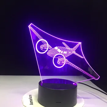 3D Led-Home Decor 7 Farver Skift Helikopter Modellering Tabel Lampe Usb-Fly, Seng, lampe, Luft-Fly, Nat Lys Gaver