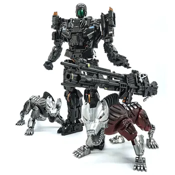Transformation Lockdown VT-01 VT01 Steeljaw Legeret Metal KO Action Figur Robot VISUELLE Legetøj Med To Hunde Deformation Legetøj Gaver