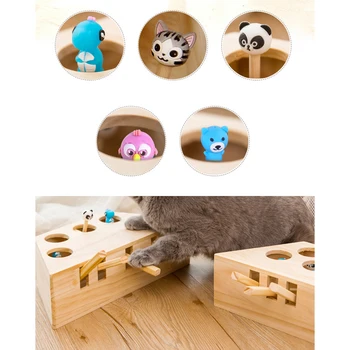 1 stk Cat Toy Kreative Træ-Holdbar Premium Sjove Whack Mole Musen til Kæledyr Kat Whac-A-Mole Kat Kitty Sjovt Legetøj til Stede