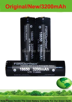6STK/MASSE Foradepower 3,7 V 18650 3200mAh BESKYTTET af Høj Kvalitet Jagt Lommelygte-Batteri Med Plast