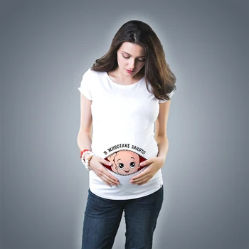 Nye Søde Gravide Barsel Tøj Afslappet Graviditet T ShirtsBaby Print Sjove Gravide Kvinder Sommer Tees Gravid Toppe