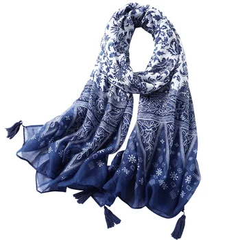 1pc Bomuld Sjal Tørklæde med Frynser af Lange Tørklæde Dame Retro Sengetøj Sjal Vintage Shawl til at Rejse Kvinde