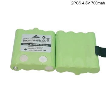 2STK 4,8 V 700MAH NI-MH Batteri Til Uniden BP-38 BP-40 BT-1013 BT-537 GMR FRS 2Way Radio batterier batteria genopladeligt batteri