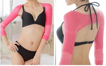 Kvinder Pink Anti Cellulite Slankende Arm Compression Sleeves Wrap Dame Skulder Slank Shaper
