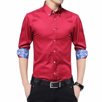 Plus Størrelse 5XL Herre Shirts Mode 2020 Print Krave Cuff langærmet Shirt til Mænd Brand Turn Down Krave Camisa Sociale Mandlige