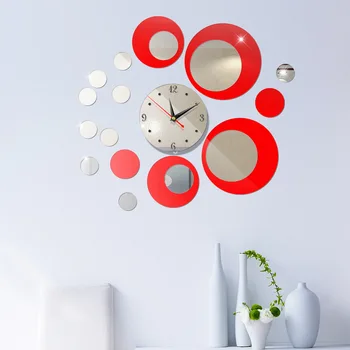 2019 Hot Salg Stue Dekoration Stor Mekanisk Akryl 3D-vægur Moderne Design Luksus spejl Wall Stickers Ure Ure