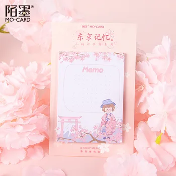 20set/masse Memo Puder Sticky Notes Sakura Japan Tour Papir, dagbog, Scrapbog Klistermærker Kontor Skolens brevpapir Notesblok