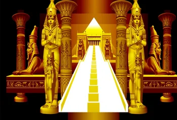 Farao Sphinx Trapper Egyptiske Dronning Palace Guld Fotografi Baggrund Foto Baggrund Vinyl Fødselsdagsfest Vinyl Klud Stof