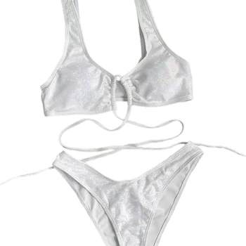 2020 Kvinder Bikini Bandage Badedragt Push-up Elastiske Snore Off-Shoulder Hule Ringe Beach g-streng Bikini Kostume