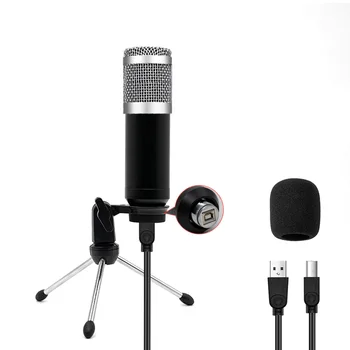 Professionel USB-streaming podcast PC mikrofon professionel studio cardioid kondensator mikrofon kit med lydkort boom arm