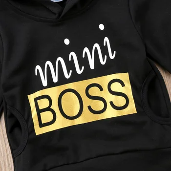 2018 lille Barn Kids Mini Boss Hætteklædte Tøj Nyfødte Dreng Pige Pullover Hoodie Top Kostume Outfit 1-6T