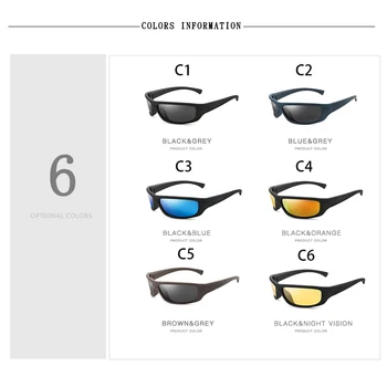 Sport Polariserede Solbriller Polaroid solbriller, Beskyttelsesbriller UV400 Vindtæt Solbriller til Mænd, Kvinder Fiskeri Retro De Sol Masculino