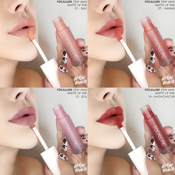 FOCALLURE 14 farver Mat Velvet Lip Stick langtidsholdbare Makeup Lip Tint Ikke-Klæbrig Cup Kosmetiske Matt Liquid Lipstick