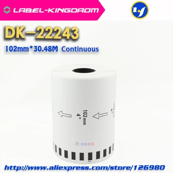 1 Refill Ruller Kompatibel DK-22243 Label 102mm*30.48 M Kontinuerlig Kompatible Brother QL-1060 Label Printer Hvide Papir DK2243