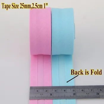 25mm 30 yard Fold Bomuld skråbånd Stropper Flange Rør Trim Bindende, der er Omfattet Indsættelse Tryk på Sy-Tekstil, Tøj Bånd