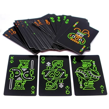 Sort, Selvlysende Selvlysende Poker Kort at Spille Kort med Glød I Mørke Bar Part KTV Nat Lysende Samling Særlige Poker