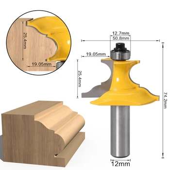 2stk 12 mm Skaft Wainscoting Romerske Ogee & Piedestal Router Smule C3 hårdmetalskær Træ Skærende Værktøj til Træbearbejdning Router Bits