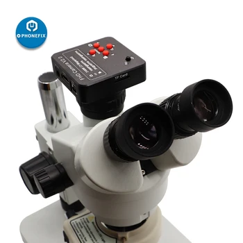 Synkron 3,5 X-90X Stereo Zoom Trinokulartubus Mikroskop med 21MP HDMI Kamera 0.35 x C-Mount-Linse CTV Telefon PCB Lodde Værktøj